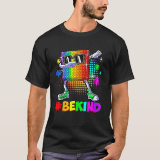 Sei nett Dabbing Pop It Puzzle Teil Autismus-Bewus T-Shirt