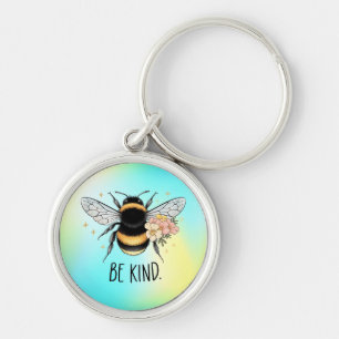 Sei nett, florales, süßes Bienen-Inspirationsdesig Schlüsselanhänger
