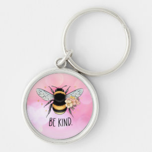 Sei nett, florales, süßes Bienen-Inspirationsdesig Schlüsselanhänger