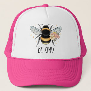 Sei nett, florales, süßes Bienen-Inspirationsdesig Truckerkappe