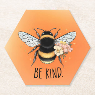 Sei nett, florales, süßes Bienen-Inspirationsdesig Untersetzer