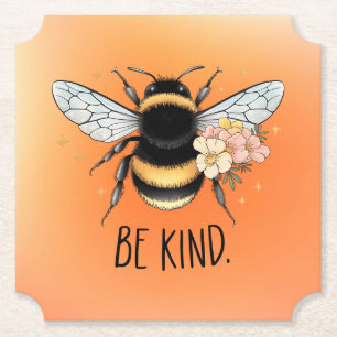 Sei nett, florales, süßes Bienen-Inspirationsdesig Untersetzer