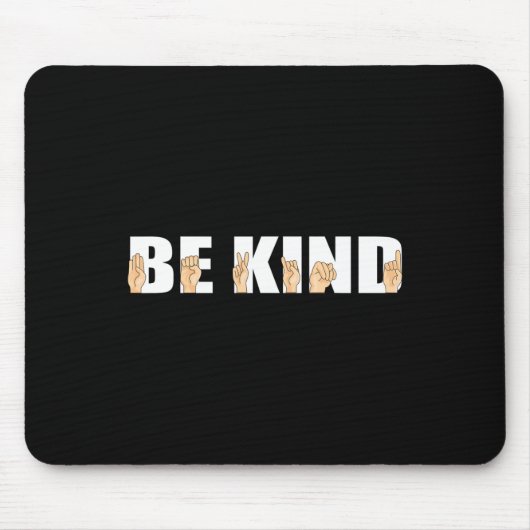 Sei nett Gebärdensprache Gehörlos Mousepad (Vorne)