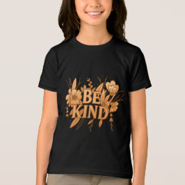 Sei nett | Goldenes Blumendesign Jugend Tri-Blend Shirt