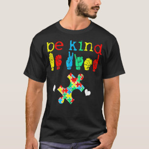Sei nett, Handzeichen-Herz-Puzzle Autismus Awa T-Shirt