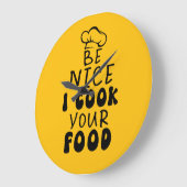 Sei nett, ich koche dein Essen Große Wanduhr (Winkel)