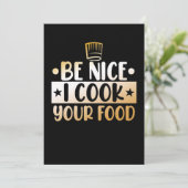 Sei nett, ich koche deinen Koch kochen Dankeskarte (Stehend Vorderseite)