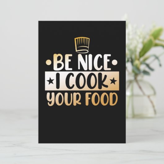 Sei nett, ich koche deinen Koch kochen Dankeskarte (Stehend Vorderseite)