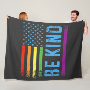 Sei nett Lgbt Lgbtq Gay Pride Regenbogen Fleecedecke