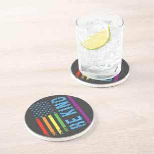 Sei nett Lgbt Lgbtq Gay Pride Regenbogen Getränkeuntersetzer