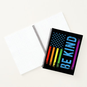 Sei nett Lgbt Lgbtq Gay Pride Regenbogen Notizblock