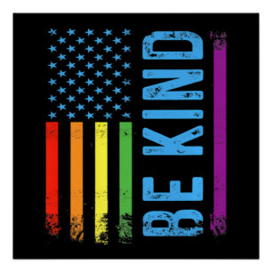 Sei nett Lgbt Lgbtq Gay Pride Regenbogen Poster