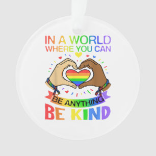 Sei nett LGBT Stolz Regenbogen Gleichheit Bewussts Ornament