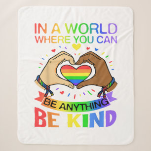 Sei nett LGBT Stolz Regenbogen Gleichheits-Bewusst Sherpadecke