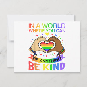 Sei nett LGBT Stolz Regenbogen Gleichheitsbewussts Save The Date