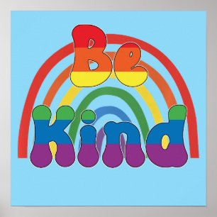 Sei nett - LGBTQIA Regenbogen Liebe Poster