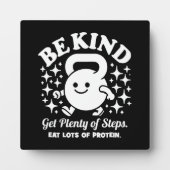 Sei nett, mach Schritte, esse Eiweiß, mach dich lu Fotoplatte (Vorderseite)