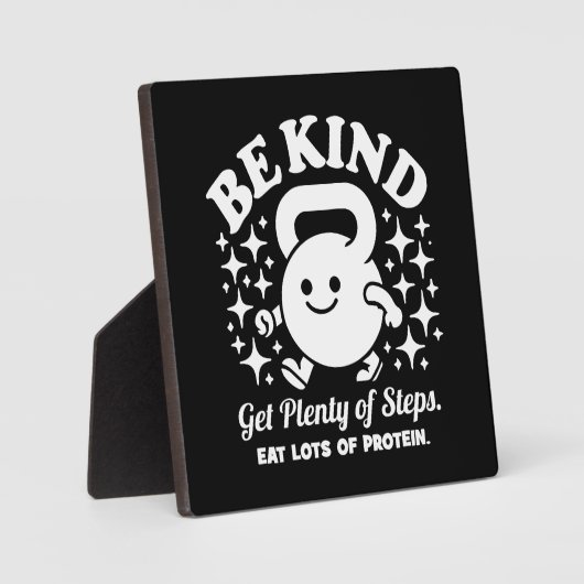 Sei nett, mach Schritte, esse Eiweiß, mach dich lu Fotoplatte (Vorderseite)