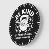 Sei nett, mach Schritte, esse Eiweiß, mach dich lu Große Wanduhr (Winkel)