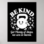 Sei nett, mach Schritte, esse Eiweiß, mach dich lu Poster (Vorne)