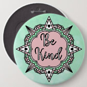 Sei nett | Minzgrün und rosa Jumbo-Sized Button (Vorne & Hinten)