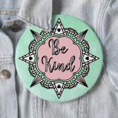 Sei nett | Minzgrün und rosa Jumbo-Sized Button (Beispiel)