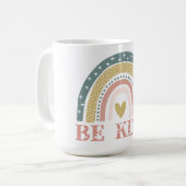 Sei nett mit farbenfrohen Regenbogen Kaffeetasse (Vorderseite Links)