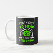 Sei nett oder setze ZauberHalloween Hexenkürbiss Kaffeetasse (Links)