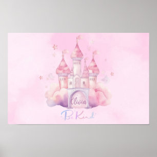Sei nett Palast auf der rosa Wolke Personalisiert Poster