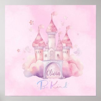 Sei nett Palast auf der rosa Wolke Personalisiert Poster