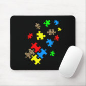 Sei nett Puzzle-Teile Leopard-Autismus-Bewusstsein Mousepad (Mit Mouse)