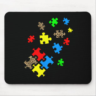 Sei nett Puzzle-Teile Leopard-Autismus-Bewusstsein Mousepad