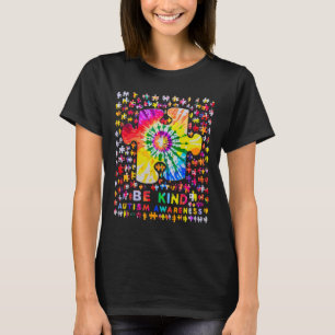 Sei nett Puzzle Tie Dye Autismus-Bewusstsein T-Shirt