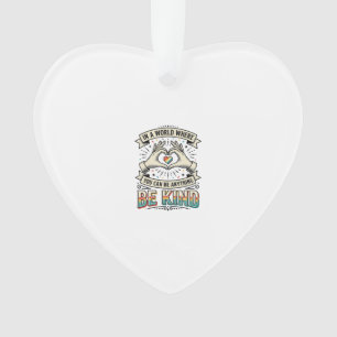 Sei nett Regenbogen Herz Hände Vintage-Shirt Desig Ornament