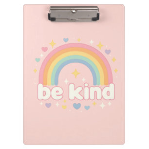 Sei nett – Regenbogen-Pastell-Positivität Klemmbrett
