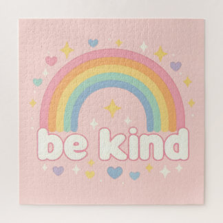 Sei nett – Regenbogen Pastell Positivität Puzzle