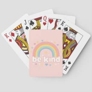 Sei nett – Regenbogen Pastell Positivität Spielkarten