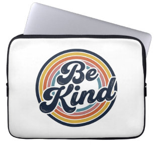 Sei nett Retro-Regenbogen Vintage-Shirt-Design_1 Laptopschutzhülle