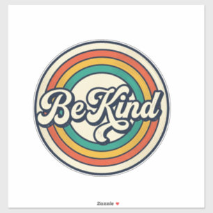 Sei nett Retro-Regenbogen Vintage-Shirt-Design_2 Aufkleber