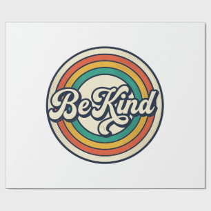 Sei nett Retro-Regenbogen Vintage-Shirt-Design_2 Geschenkpapier