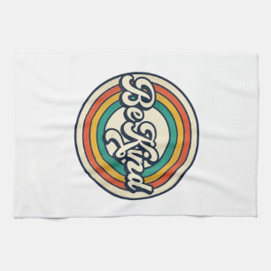 Sei nett Retro-Regenbogen Vintage-Shirt-Design_2 Geschirrtuch