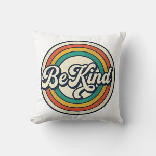 Sei nett Retro-Regenbogen Vintage-Shirt-Design_2 Kissen