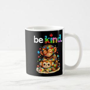Sei nett schlage Affe buntes Puzzle Autismus Kaffeetasse
