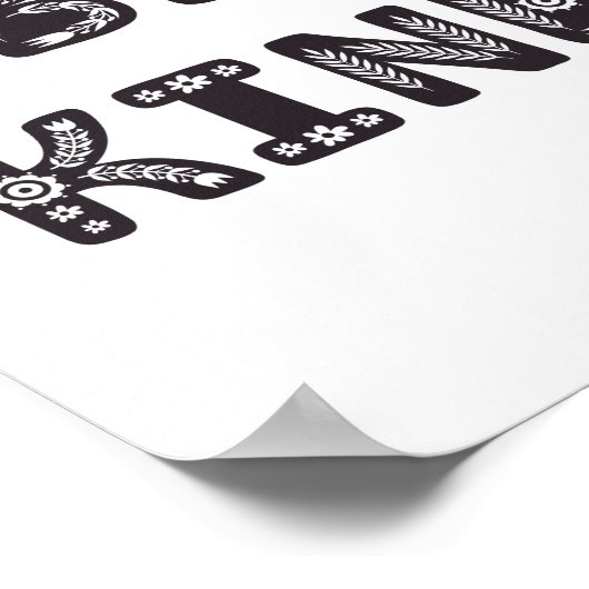 Sei nett! Schwarz-Weiß-Kleinkind-Kinderzimmer Poster (Ecke)