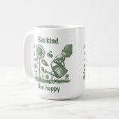 Sei nett, sei glücklich für Umweltpädagogen Kaffeetasse (Vorderseite Links)