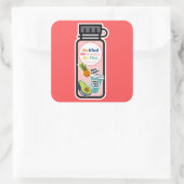 Sei nett! Sei glücklich! Sei du. Wasserflasche Quadratischer Aufkleber (Tasche)
