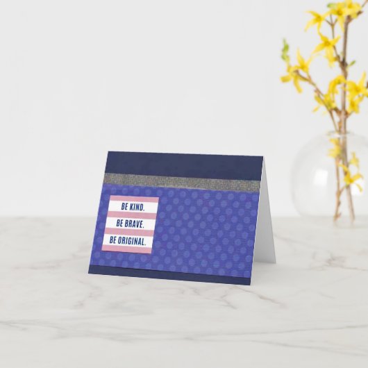 Sei nett! Sei tapfer 4" x 5,6" Karte (Gelbe Blume)