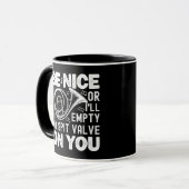 Sei nett, sonst leere ich mein Spit-Valve-Horn Lov Tasse (Vorderseite Links)