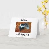 Sei nett, sonst stink ich dir eine Grußkarte! Karte (Gelbe Blume)