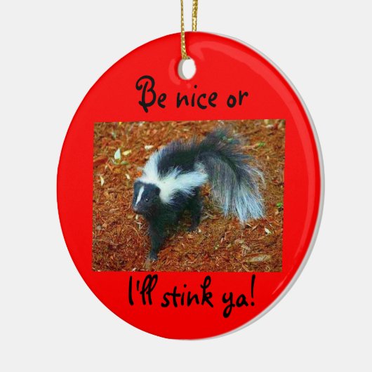 Sei nett, sonst stinke ich dir!-Kreise-Ornament Keramikornament (Links)